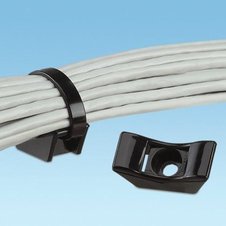 PANDUIT Cable Tie Mount, Screw Applied, PK100 TMEH-S8-C0